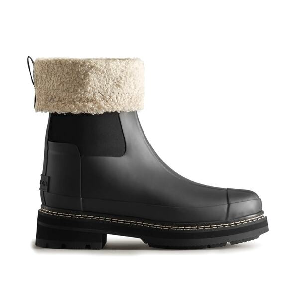 Hunter Refined Stitch Fleece Lined Rain Boot Sz 6 Rubber Waterproof Roll-Top New - Picture 1 of 16